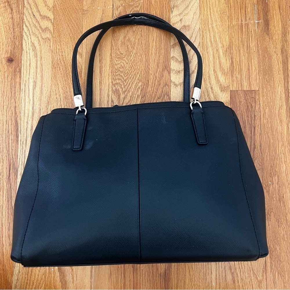 Coach Black Leather Tote Bag with Long Strap - Picture 4 of 16